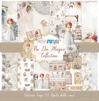 Scrapbooking Kit 10 Papers A Magical Day Girl PapersForYou 30x30cm