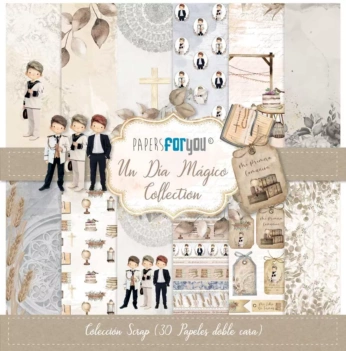 Kit de Scrapbooking 30 Papeles Un Día Mágico Niño PapersForYou 30x30cm