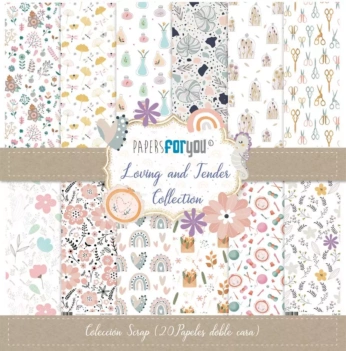 Kit de Scrapbooking Loving and Tender PapersForYou 17x17cm