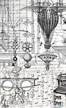 Papel de Arroz Steampunk #02 PapersForYou 54x33cm