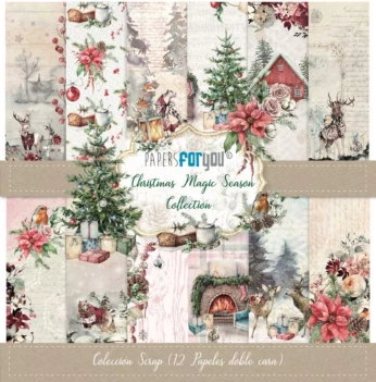 Kit de scrapbooking Saison magique de Noël PapersForYou 30x30cm