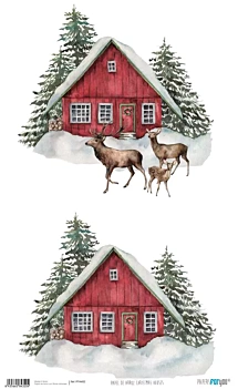 Maisons de Noël en papier de riz PapersForYou 54x33cm