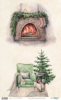 PapersForYou Reispapier Weihnachtshaus Interieur 54x33cm