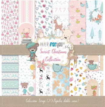 Kit de Scrapbooking Sweet Christmas PapersForYou 15x15cm
