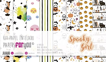 Spooky Girl PapersForYou fabric paper kit 30x30cm