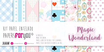 SUPER AANBIEDING **40%** Kit 8 Magisch Wonderland Stoffenpapier Magisch Wonderland PapierenVoorJou 30x30cm