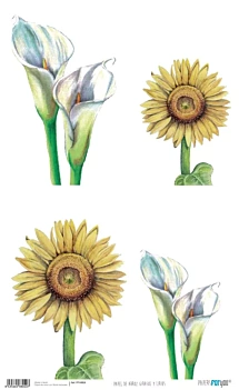 Rijstpapier Zonnebloem en Lelies PapersForYou 54x33cm