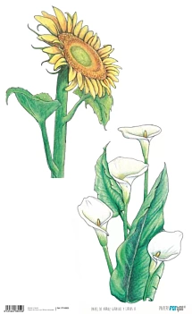 Rijstpapier Zonnebloem en Lelies II PapersForYou 54x33cm