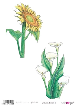 SUPER DEAL **40%** PapersForYouRice Paper Sunflowers and Lilies II 30x21cm