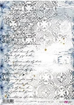 Rice Paper Blue Flowers The Kingdom of the Elves PapersForYou 30x21cm