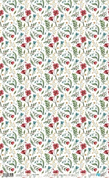 Papel de Arroz Florecitas Rojas Magic Nature PapersForYou 54x33cm