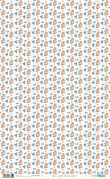 Rijstpapier Beren en Harten Baby Boy World PapersForYou 54x33cm