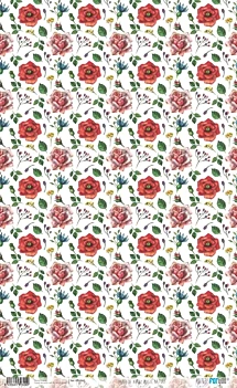 Papel de Arroz Flores Rojas Magic Nature PapersForYou 54x33cm