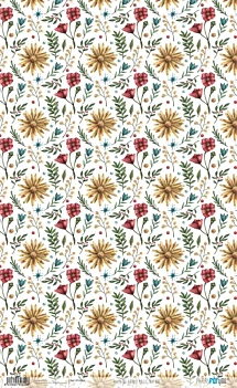 Rijstpapier Gele en Rode Bloemen Magic Nature PapersForYou 54x33cm