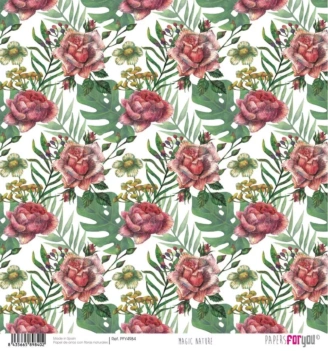 SUPER OFERTA **40%** Papel de Arroz Scrap Flores y Monstera Magic Nature PapersForYou 30x30cm
