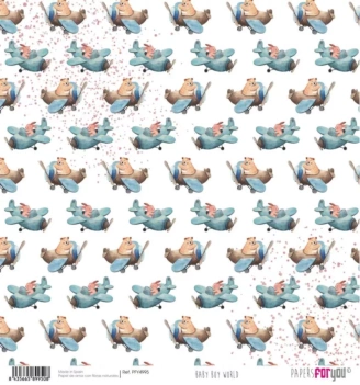 SUPER OFERTA **40%** Papel de Arroz Scrap Aviones Baby Boy World PapersForYou 30x30cm