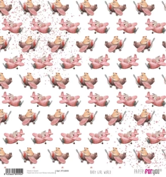 Papel de Arroz Scrap Aviones Baby Girl World PapersForYou 30x30cm