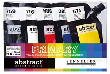 Set 5 Acrylverf Abstracte Primaire Kleuren Sennelier 120ml