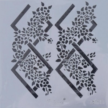 Plantilla de stencil Rombos Florales Rich 25x25cm