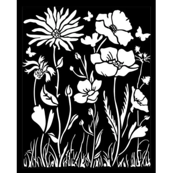 Plantilla de Stencil Poppy and Flower Atelier des Arts Stamperia 20x25cm

