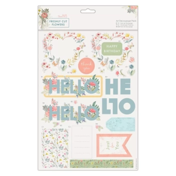 Decoupage papier set vers gesneden bloemen A4