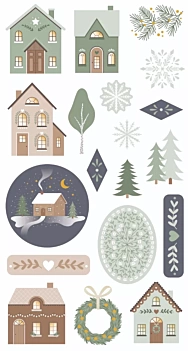 Stickers Redondas Advent Calendar Home for Christmas Artemio
