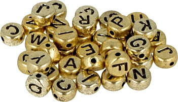 Ronde Gouden Kralen met Gouden Artemio Letters
