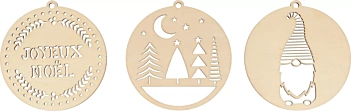 Die-Cuts de Madera Bolas de Navidad Artemio
