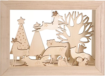 Set van 12 houten silhouetten Woodsy Christmas Artemio
