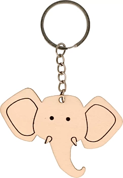 Houten Sleutelhanger Olifant Gezicht Safari Artemio