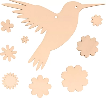 Siluetas de Madera Corona de Colibrí Artemio