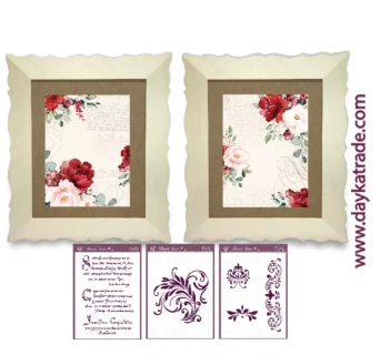 Kit 2 Cuadros Peonias Rojas Dayka 65x55cm

