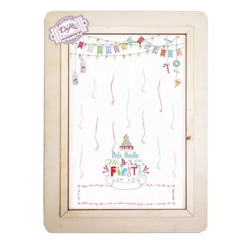 Lienzo prediseñado Huellas Bautizo niño Dayka