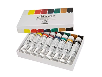 Set of 8 tubes of Norma Professional Schmincke oil paint 20ml
