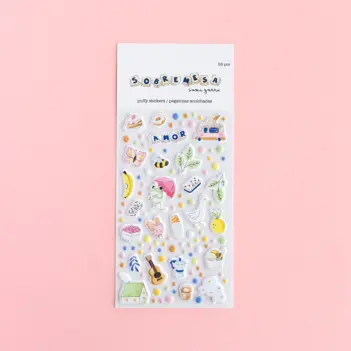 Puffy stickers ilustraciones Sobremesa Sami Garra
