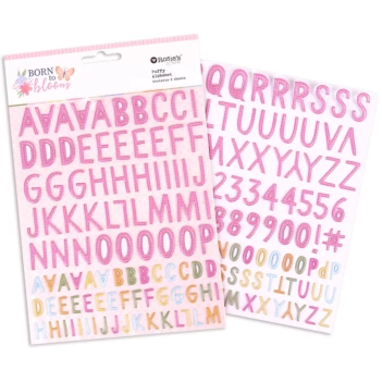 Puffy Aufkleber Alphabet Born To Bloom Rosie's Studio