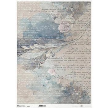 Papel de arroz Manuscrito Azul Artis Decor 29x42cm