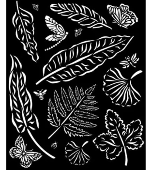 Bladeren Zonnebloem Art Stamperia stencilmal 20x25cm