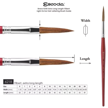 Escoda Bravo 6218 Kattentong Penseel van Ossenhaar