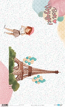 Rijstpapier Vive la France Summer Trip PapersForYou 54x33cm