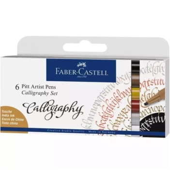 Etui met 6 Pitt Artist Pen Kalligrafie Markers Faber-Castell