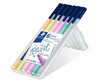 Kit 6 Marcadores Triplus Pastel Staedtler