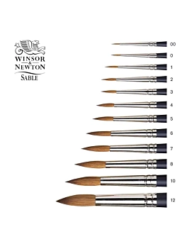 Pinceau rond professionnel Winsor and Newton pour aquarelle Marta