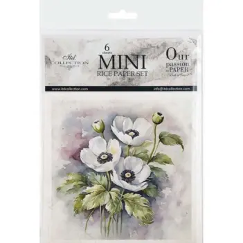 Decoman Set 6 Reispapieren Blumen 15x15cm