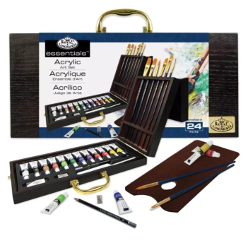 Estuche de Madera con 24 Pinturas Acrílicas Royal & Langnickel