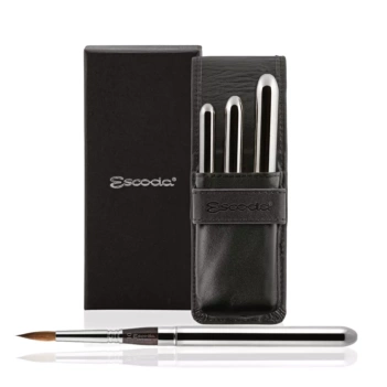 Estuche de Piel y 3 Pinceles de viaje Óptimo 1251 Escoda