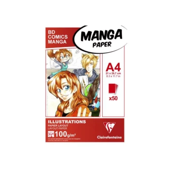 Bloc Ilustraciones Manga Clairefontaine A4