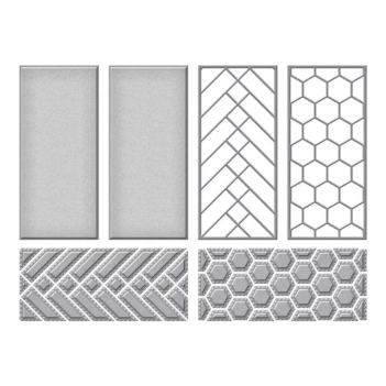 Spellbinders Stanzschablone French Braid & Hexagon Panels 