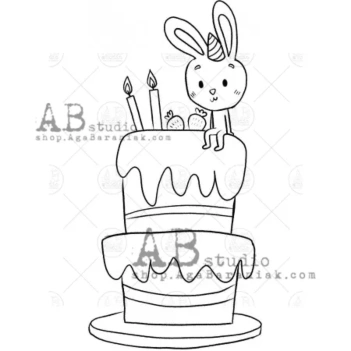 Sello de caucho Birthday Cake AB Studio