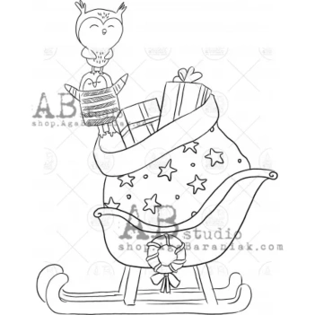 Sello de caucho Christmas Santas Sledge AB Studio